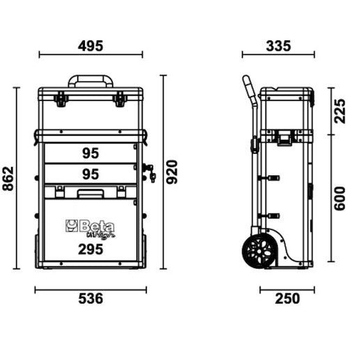 Beta Mobile Tool Trolley C41H Red 041000008 1 unit