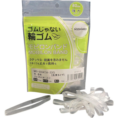日清紡 모빌론 밴드 80X6X0.4 투명 / 세정 타입 33G MB-8064TA-33G 1 봉지