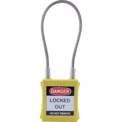Ifam Lockout Padlock Steel Cable Shackle Yellow 044952 1 pc