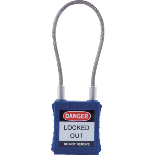 Ifam Lockout Padlock Steel Cable Shackle Blue 044951 1 pc