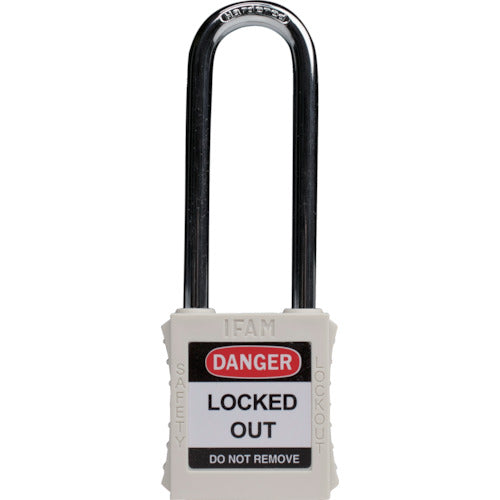 Ifam Lockout Padlock Steel Shackle (Long) White 044666 1 pc