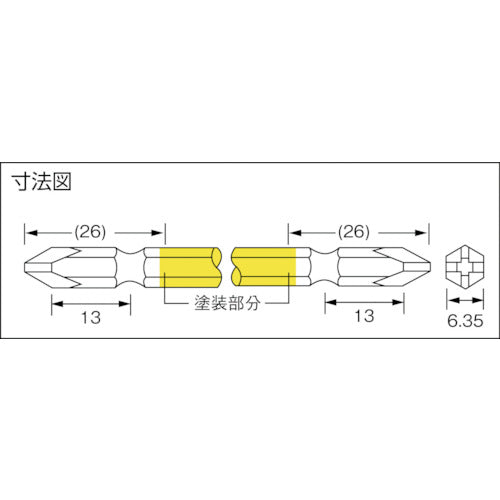アネックス　両頭ドライバービット　カラー４種　５本組　ACM5-02　1 Ｓ