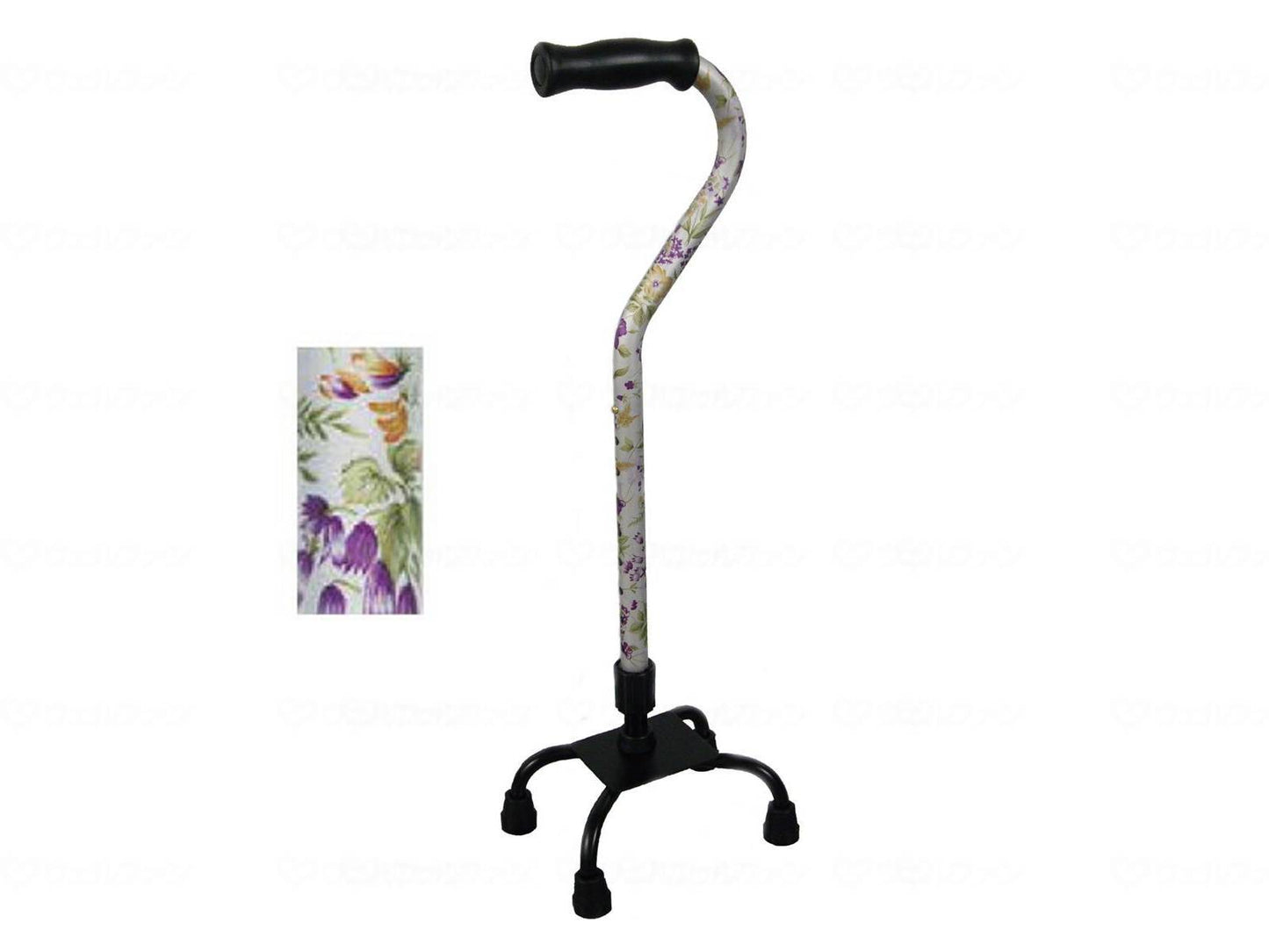 Fuji Home's stylish four-pronged cane (floral pattern) Floral lily of the valley