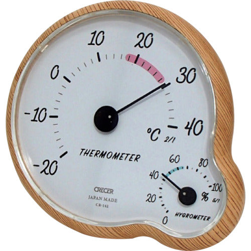 Cresel Wood Grain Thermo-Hygrometer Cerise CR-142W 1 pc