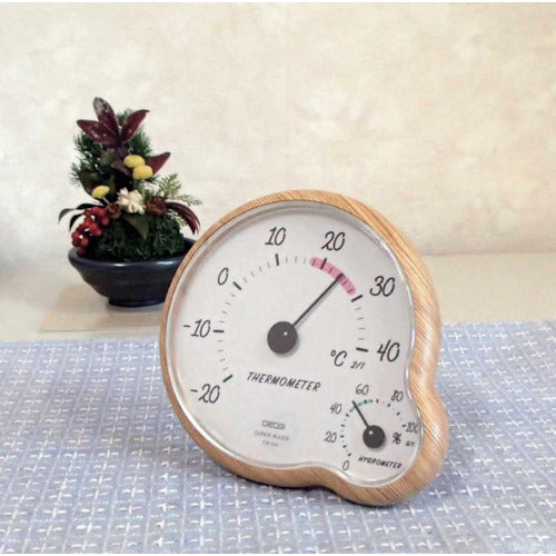Cresel Wood Grain Thermo-Hygrometer Cerise CR-142W 1 pc