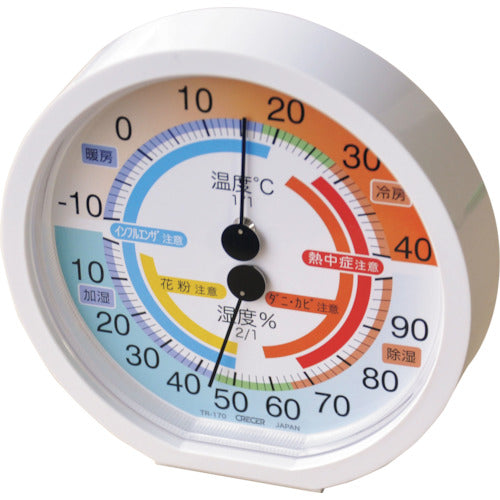 クレセル　温湿度計　TR-170W　1 個