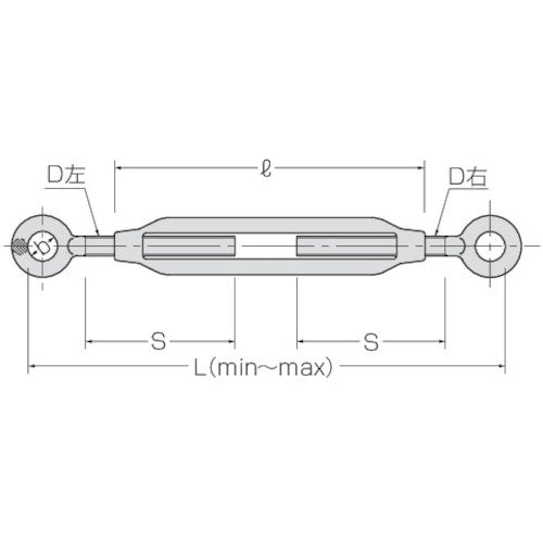 Kondotec LS frame turnbuckle both ends TB-E/E hot dip galvanized W1/2 011A2DLSEE12 1 piece