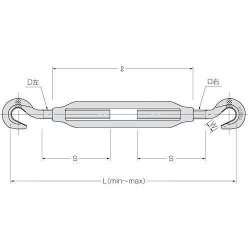 コンドーテック　ＬＳ枠式ターンバックル両ハッカーＴＢ−Ｈ／Ｈ　ドブメッキ　Ｗ１／２　011A2DLSHH12　1 個