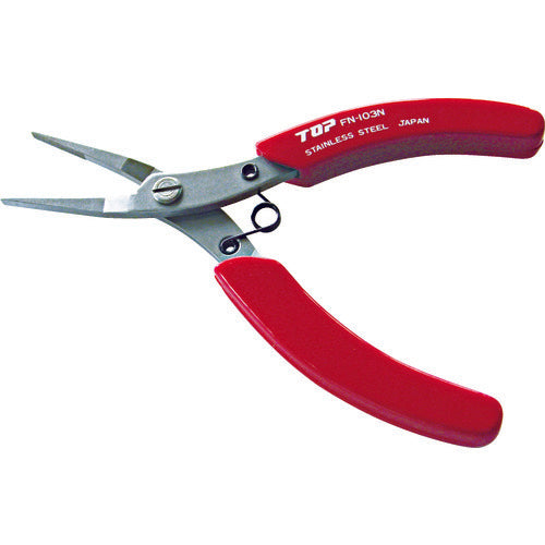 TOP 플랫 노즈 플라이어 기자 부착 스테인리스제 100mm FN-103N 1 쵸