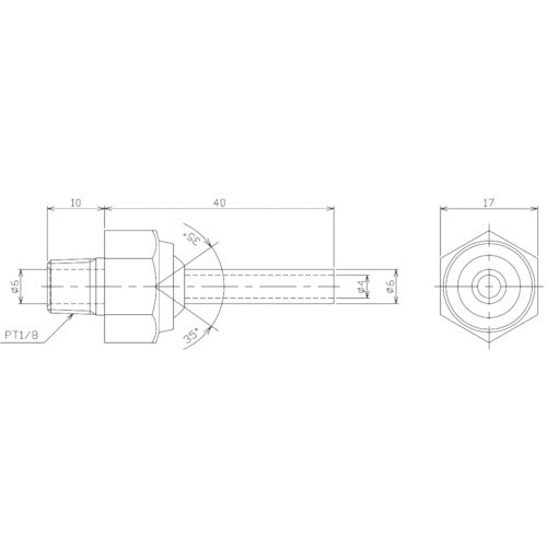 ＮＩＫＫＩ　ポイントフィットノズル　ＰＴ１／８　Ｌ４０　NNPT 1/8-40　1 個