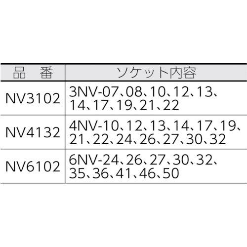 ＴＯＮＥ　インパクト用ソケットセット（メタルトレー付）　１２ｐｃｓ　差込角９．５ｍｍ　NV3102　1 Ｓ