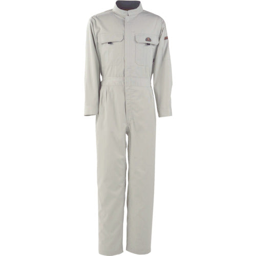 Kajimake T/C long sleeve jumpsuit, ice white, 4L, 6609-02-4L, 1 unit