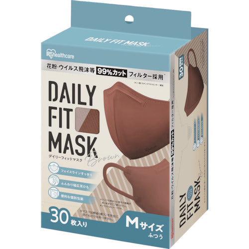 ＩＲＩＳ　ＤＡＩＬＹ　ＦＩＴ　ＭＡＳＫ　ふつうサイズ　３０枚入　ブラウン　RK-D30MBR　1 箱