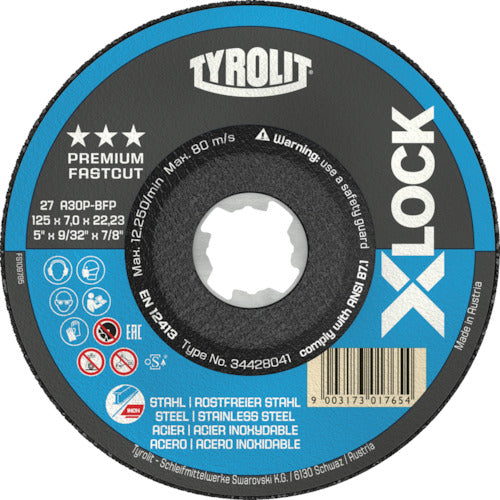 ＴＹＲＯＬＩＴ　Ｘ−ＬＯＣＫ　オフセット砥石　プレミアムタイプ　１２５ｍｍ　34428041　1 枚