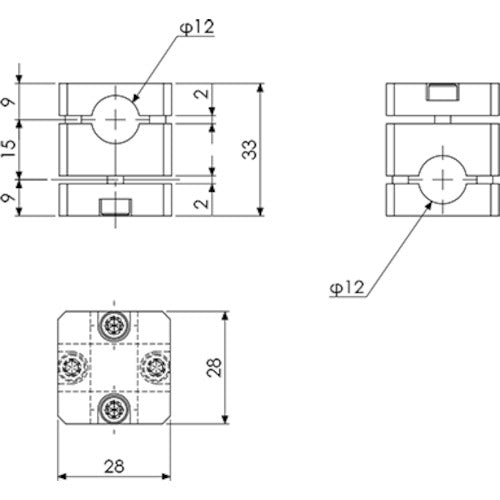 Einz Cross Connector φ12φ12 (rear insert) N01861-202A 1 piece