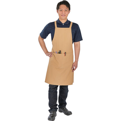 ＴＲＵＳＣＯ　難燃ストレッチ　胸当てエプロン　ベージュ　FRPE-BE　1 着