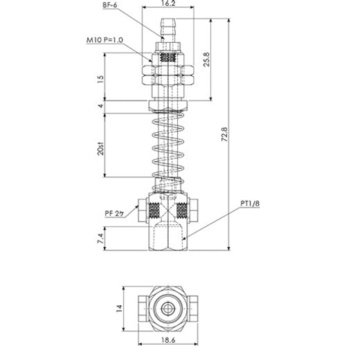 Einz suction bracket, non-rotating type, 1/8 VFILB2-SH 1/8-20 1 piece