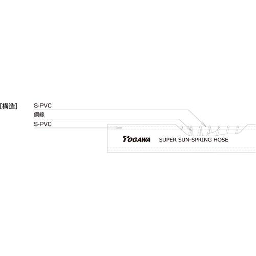 Togawa Super Sun Spring Hose, Outer Diameter 15mm, Length 100m, SP-9, 1 Roll