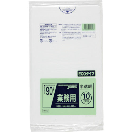 Japanax Metallocene Poly Bag 90L Semi-transparent 10 pieces 0.030 TM99 1 pack