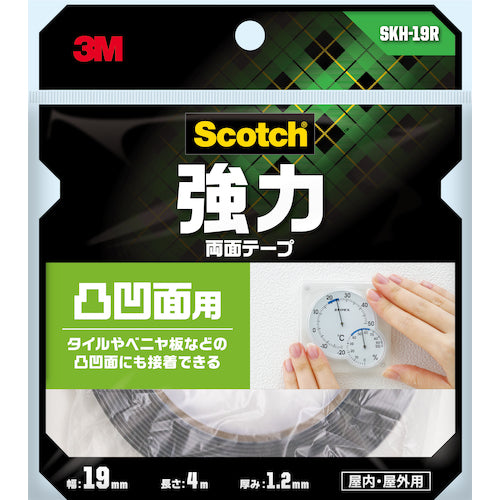 3M 스카치 강력 양면 테이프 볼록 오목면용 19mm×4m SKH-19R 1권