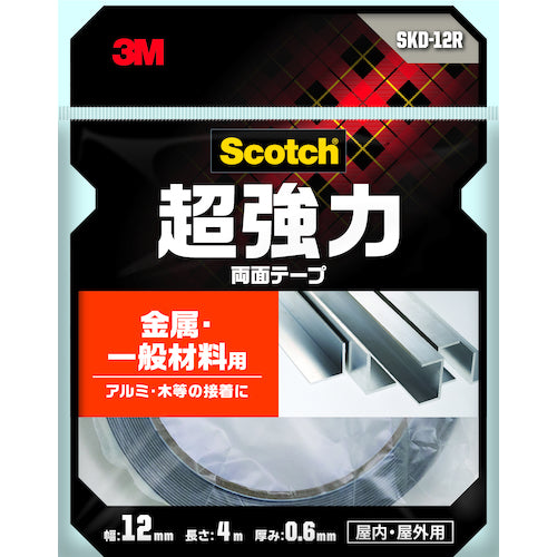 ３Ｍ　スコッチ　超強力両面テープ　金属・一般材料用　１２ｍｍ×４ｍ　SKD-12R　1 巻