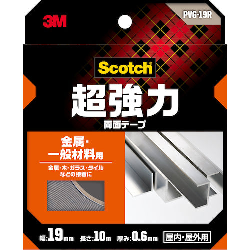 ３Ｍ　スコッチ　超強力両面テープ　金属・一般材料用　１９ｍｍ×１０ｍ　PVG-19R　1 巻