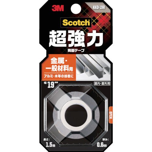 ３Ｍ　スコッチ　超強力両面テープ　金属・一般材料用　１９ｍｍ×１．５ｍ　KKD-19R　1 巻