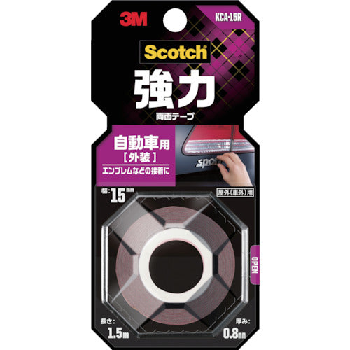 ３Ｍ　スコッチ　強力両面テープ　自動車外装用　１５ｍｍ×１．５ｍ　KCA-15R　1 巻