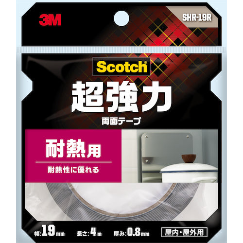 3M 스카치 초강력 양면 테이프 내열용 19mm×4m SHR-19R 1권
