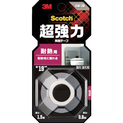 ３Ｍ　スコッチ　超強力両面テープ　耐熱用　１９ｍｍ×１．５ｍ　KHR-19R　1 巻