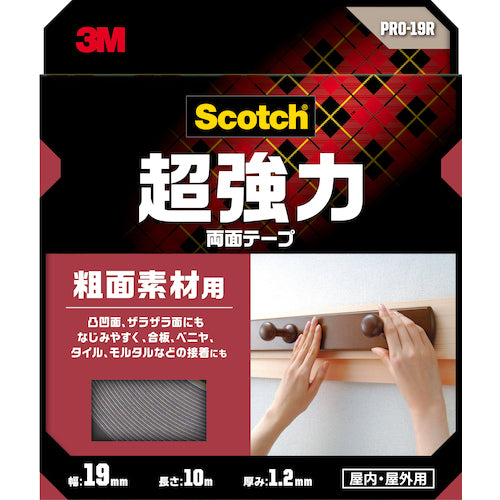 ３Ｍ　スコッチ　超強力両面テープ　粗面素材用　１９ｍｍ×１０ｍ　PRO-19R　1 巻