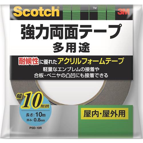 ３Ｍ　スコッチ　強力両面テープ　多用途　１０ｍｍ×１０ｍ　PSD-10R　1 巻