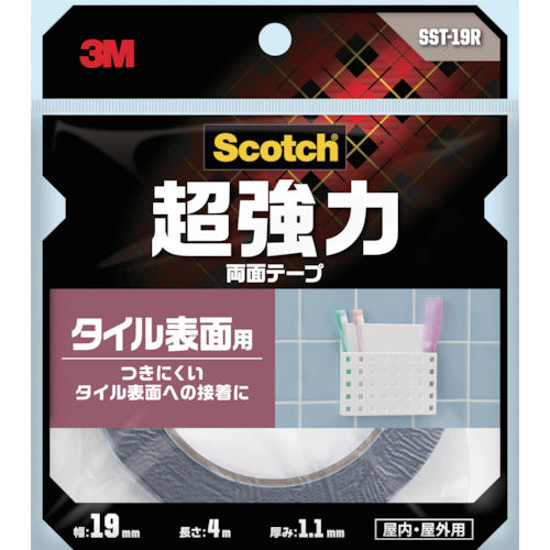 ３Ｍ　スコッチ　超強力両面テープ　タイル表面用　１９ｍｍ×４ｍ　SST-19R　1 巻