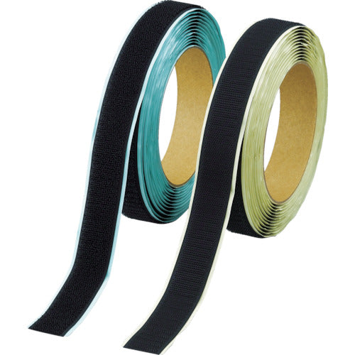 ＴＲＵＳＣＯ　マジックテープ［［Ｒ下］］弱粘着タイプ５０ｍｍＸ５ｍ黒（１巻＝１セット）　TPD-505MTS-BK　1 Ｓ