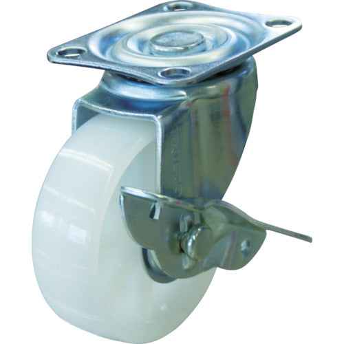 TRUSCO Container Trolley Caster with Swivel Stopper φ75 Nylon Caster TYSG-75NS-NP 1 pc