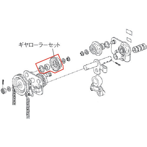 象印　トロリー用パーツ　Ｇ−０．５ｔ用ギヤローラーセット　（ＹＧ−００５００９）　YG-005009　1 Ｓ