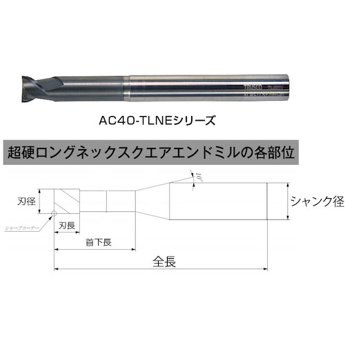 TRUSCCO 엔드밀 초경 롱 넥 스퀘어 엔드밀 2매 칼날 Φ0.1X0.5 AC40-TLNE2001-0.5 1개