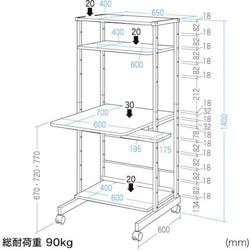 SANWA PC 랙 RAC-EC12N2 1대