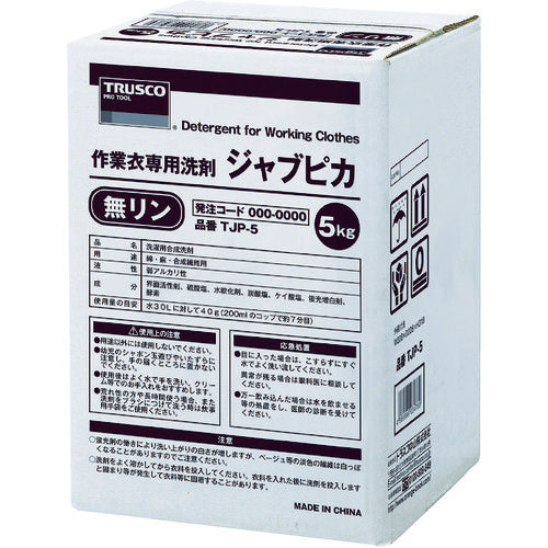 ＴＲＵＳＣＯ　ジャブピカ　無リン作業衣用粉末洗剤　５ｋｇ　TJP-5　1 個