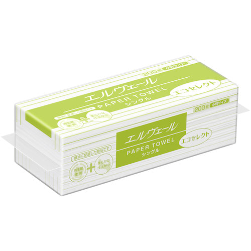 エリエール　エルヴェール　ペーパータオル　エコセレクト　小判（７０３４１３／２１０００７００）　21000700　1 CS