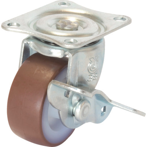 YUEI Plate-type Swivel Caster Urethane Wheel Diameter 50mm with Stopper G Type G-S Type Mounting Dimensions 46 x 35 G-50URS 1 pc