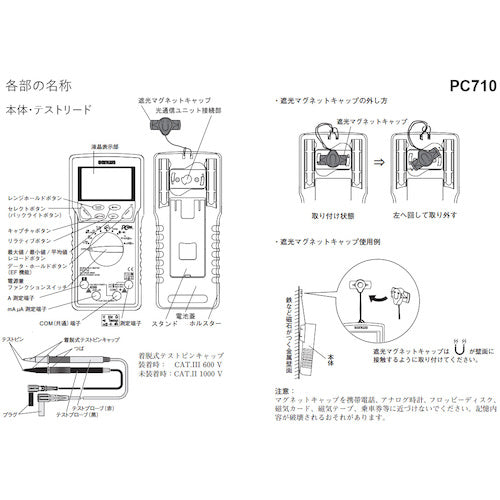 SANWA True RMS digital multimeter PC710 PC-connectable type 1 unit