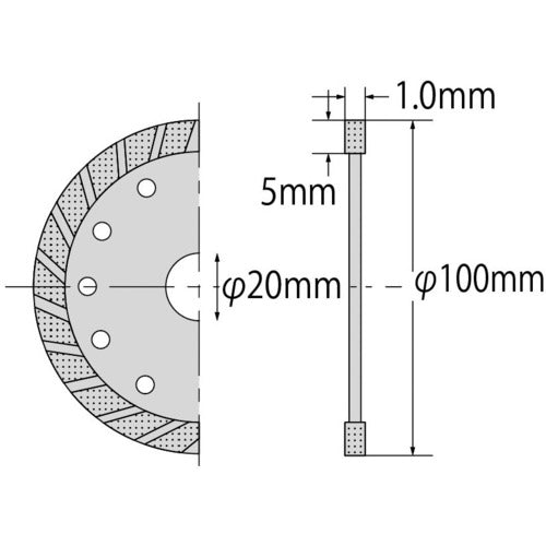 エビ　ダイヤモンドカッター　タイルくん　（乾式）　ウェーブタイプ　１００ｍｍ　TWX10510　1 枚