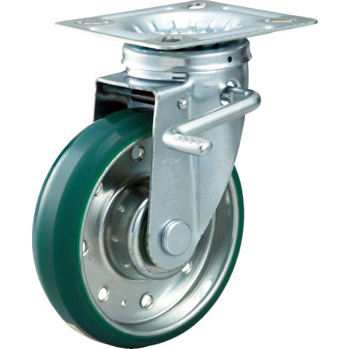TRUSCO Caster, High Tensile Pressed Urethane Wheel, Swivel S-Mounted Fitting, φ130, HTTUJB-130, 1 pc
