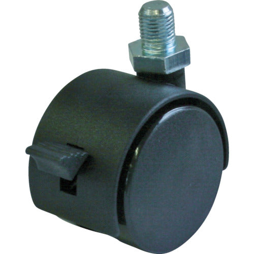 YUEI Screw-in type Swivel Double Wheel Caster Nylon Wheel diameter 40mm With stopper OTHERS PT type Screw size M8 x 15 Pitch 1.25 PT-40TS-M8 1 piece