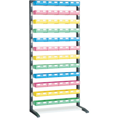 TRUSCO UPR Rack Single Side H1900 with 12 each of large blue, red, yellow and light green bottles UPR-L1812B 1 unit