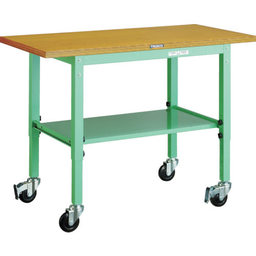 ＴＲＵＳＣＯ　ＵＴＶＣ型移動作業台　１２００Ｘ６００　キャスター付　ヤンググリーン色　UTVC-1260YG　1 台