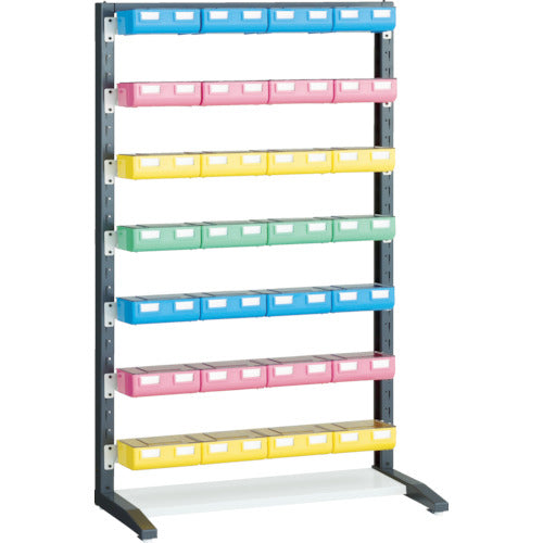 TRUSCO UPR Rack H1450 Large Blue, Red, and Yellow Bottles 8 each, Light Green x 4 with Lids UPR-L1407BF 1 Unit