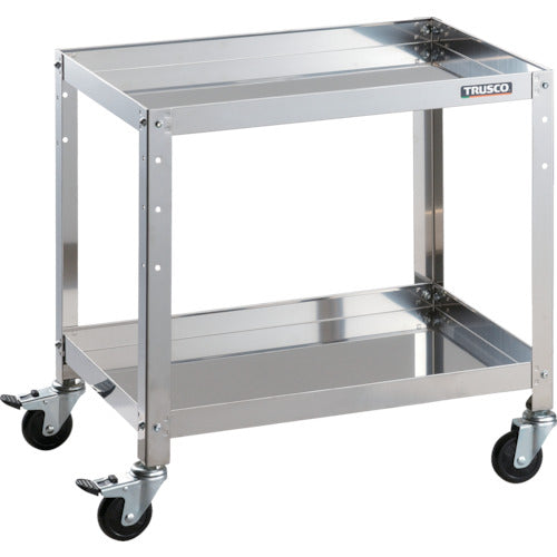 ＴＲＵＳＣＯ　ステンレスワゴン　クリーンラビット　７５φゴム車鉄金具　６００×４００×Ｈ６００　２段　CRB-662　1 台
