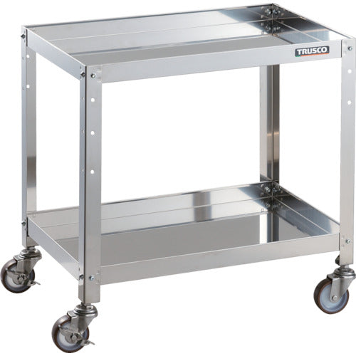 ＴＲＵＳＣＯ　ステンレスワゴン　クリーンラビット　７５φウレタン車ＳＵＳ金具　６００×４００×Ｈ６００　２段　CRB-662SU　1 台